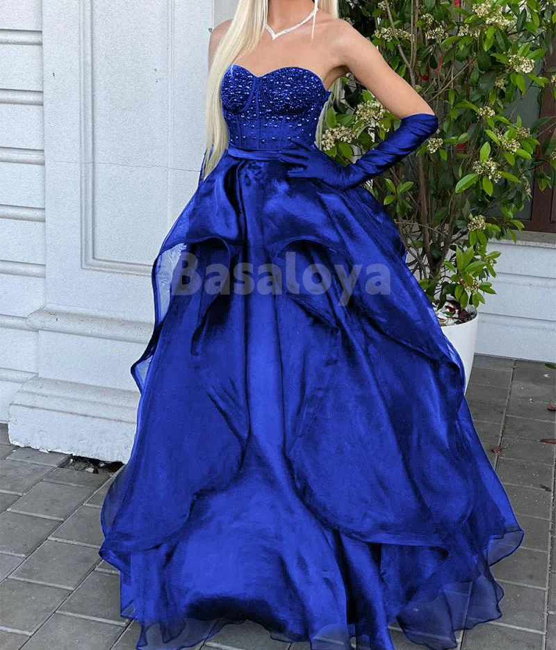 SP0170 Luxury Beaded Burgundy A-Line Sweetheart Evening Prom Dress with Gloves