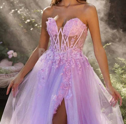 SP0128 Gorgeous Blue Sweetheart A-Line Lace Appliques Party Prom Dress