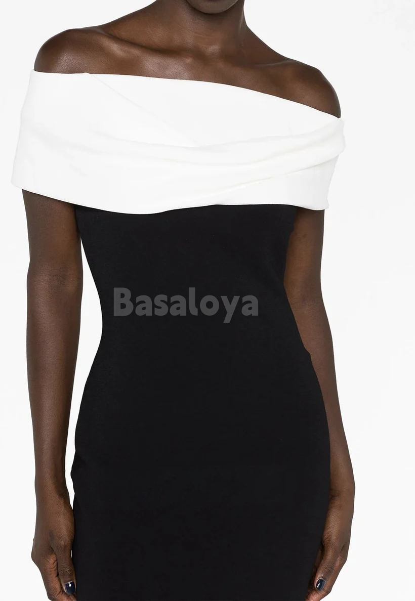 SP0082 Simple Blue Off-Shoulder Straight Long Prom Dress Formal Gown