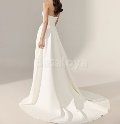 WD0024 Classic Sweetheart A-Line Side Slit Long Wedding Dress with Train