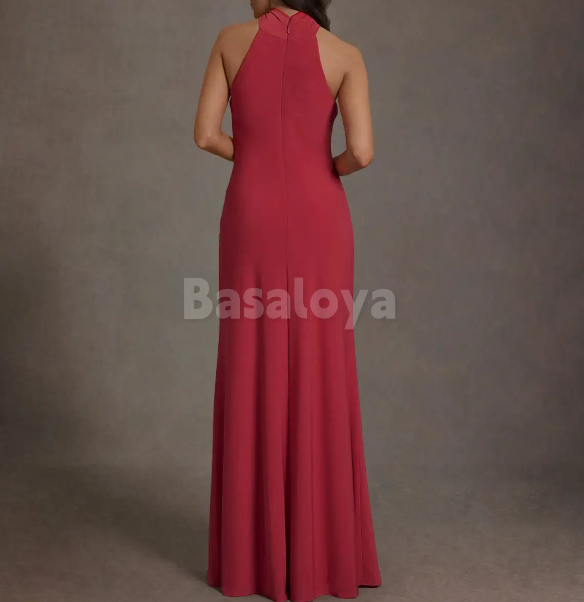 SP0278 Graceful Red Strapless Sheath Long Prom Party Dress with Scarf