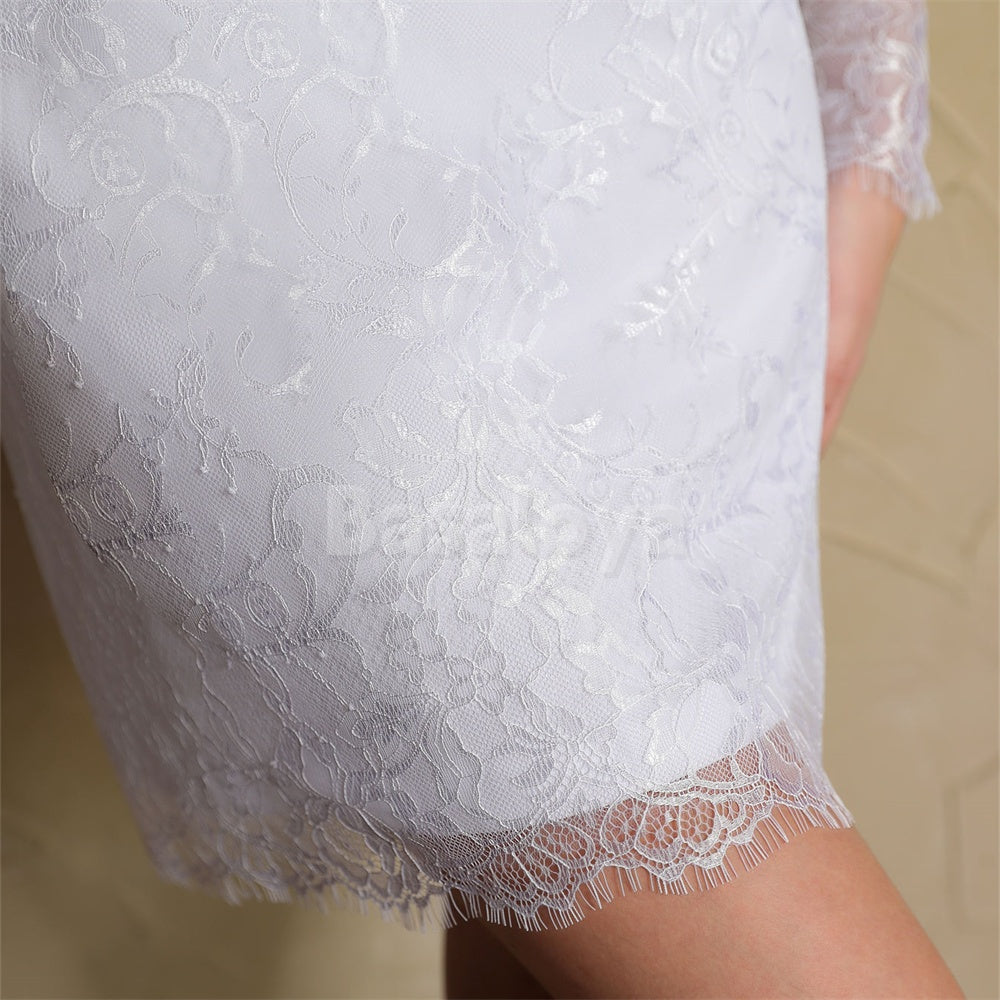 WD0049 Graceful Long Sleeves Sweetheart Corset Lace Wedding Dress