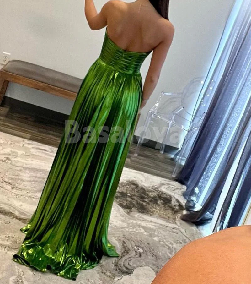SP0162 Stunning Gold Sweetheart A-Line Pleated Party Prom Dresses