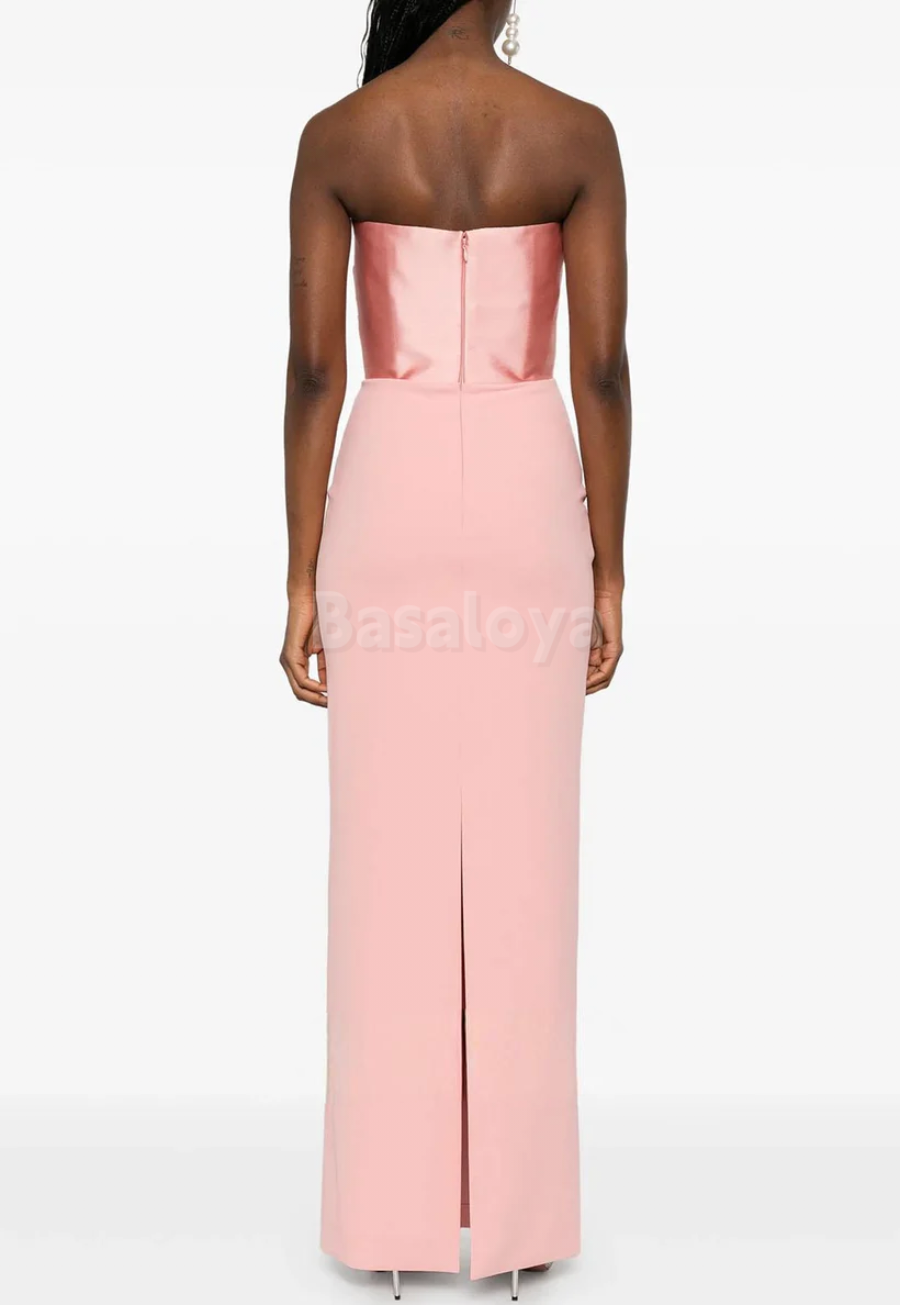 SP0083 Simple Red Strapless Straight Long Prom Dress Formal Gown