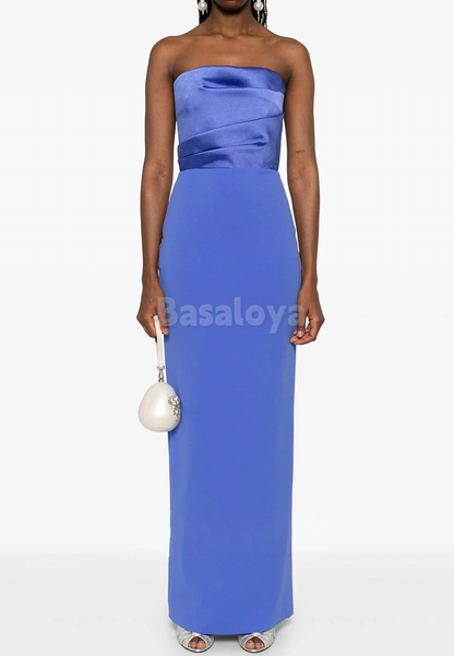 SP0083 Simple Red Strapless Straight Long Prom Dress Formal Gown