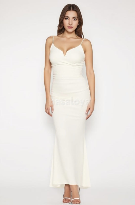 WD0005 Bohemian Spaghetti Straps Mermaid Beach Wedding Dress