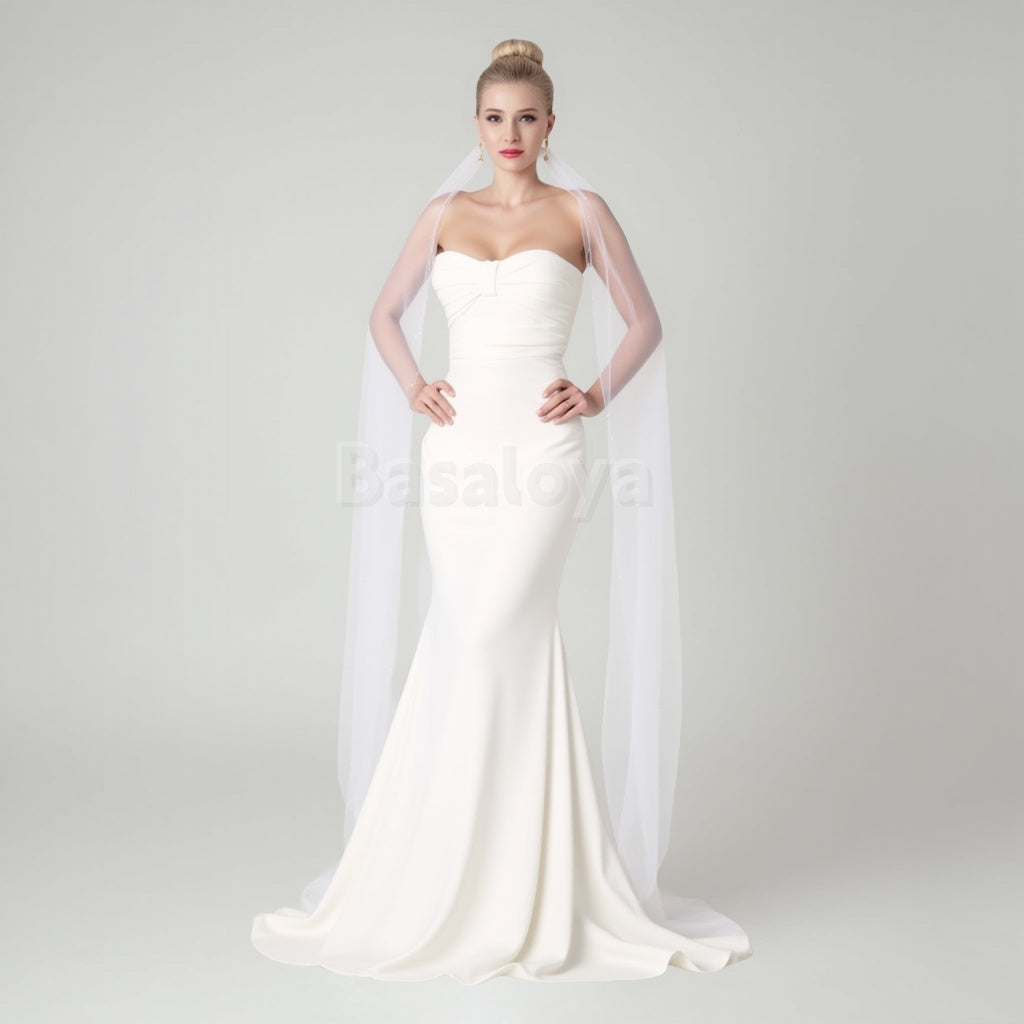 WD0015 Elegant Sweetheart Mermaid Satin Wedding Dress with Train Bridal Gown