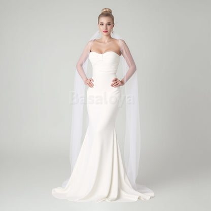 WD0015 Elegant Sweetheart Mermaid Satin Wedding Dress with Train Bridal Gown
