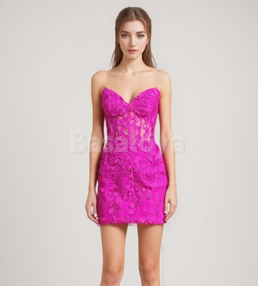 HM0062 Graceful Purple Sweetheart Bodycon Homecoming Dress with Appliques