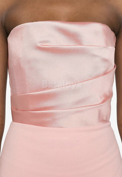 SP0083 Simple Red Strapless Straight Long Prom Dress Formal Gown