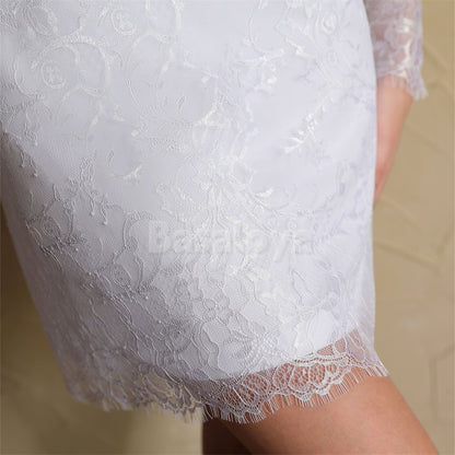WD0049 Graceful Long Sleeves Sweetheart Corset Lace Wedding Dress