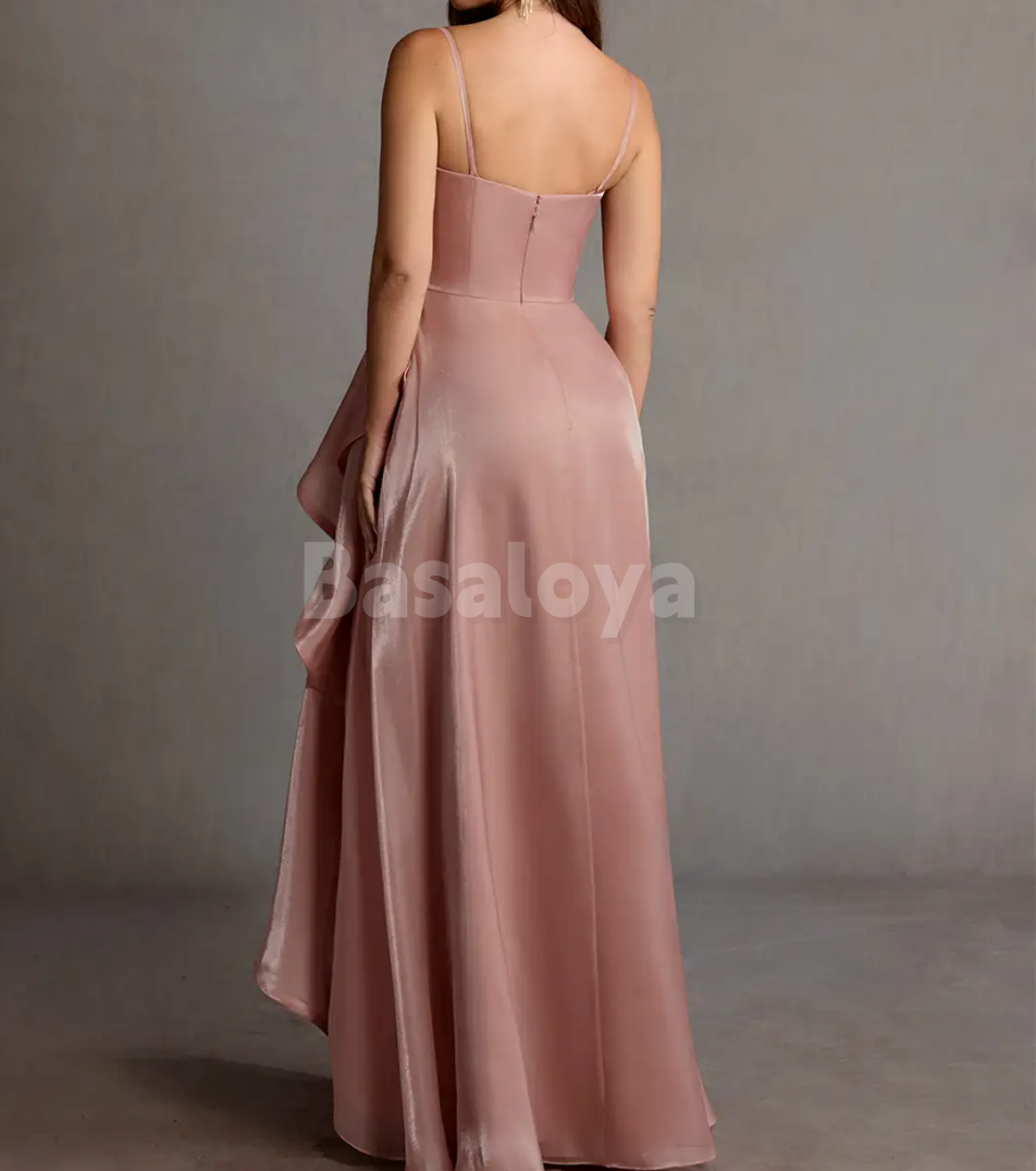 SP0262 Classic Blue Strapless Sheath Long Pleats Prom Dress Party Gown